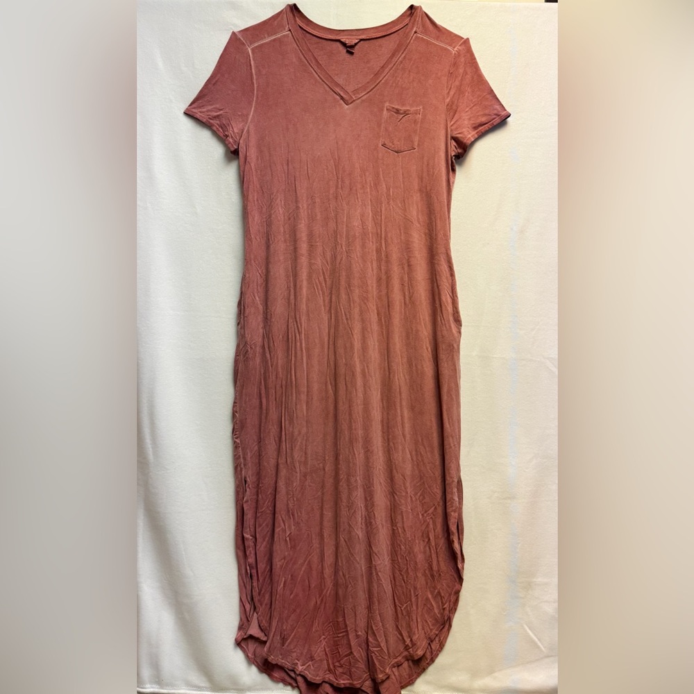 Cato Short Sleeve Maxi Dress in Dusty Rose
